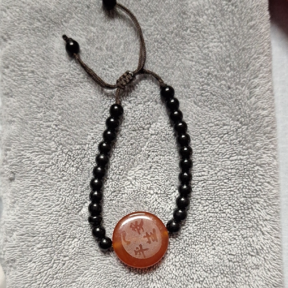 Elegant Black and Brown Beaded Bracelet